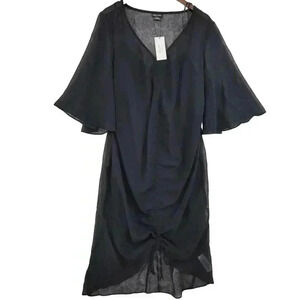 NWT City Chic Limited Edition Black Midi Dress S/16 Chiffon Womens